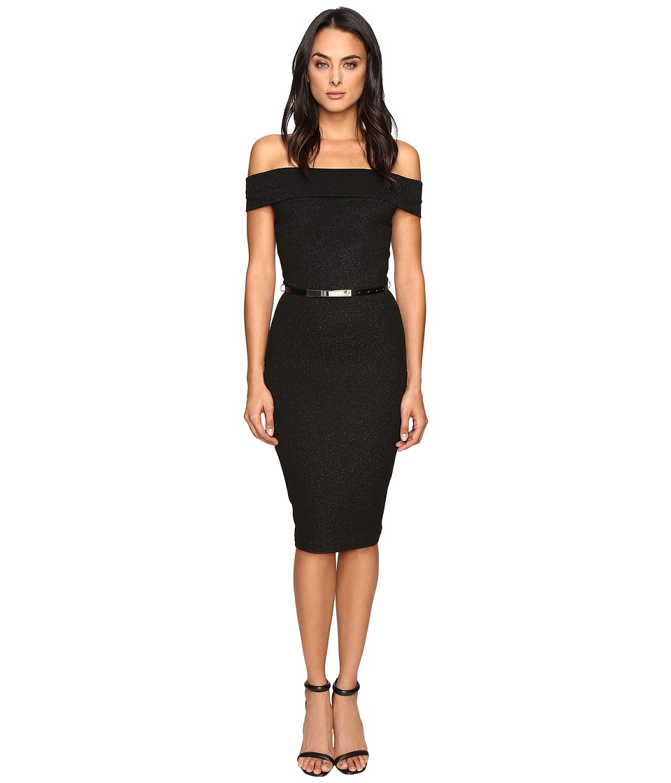 Ted Baker Vindy Bardot Midi Bodycon Dress (Black) Women