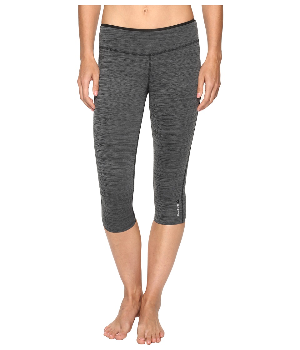 Reebok Workout Ready Reversible Capris (Black/Alloy) Women
