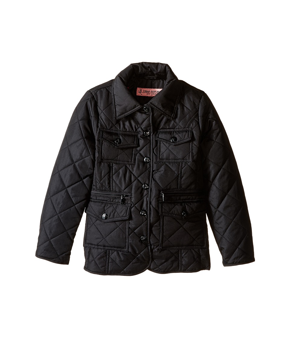 Urban Republic Kids Quilted Thinfill Jacket (Little Kids/Big Kids) (Black) Girl