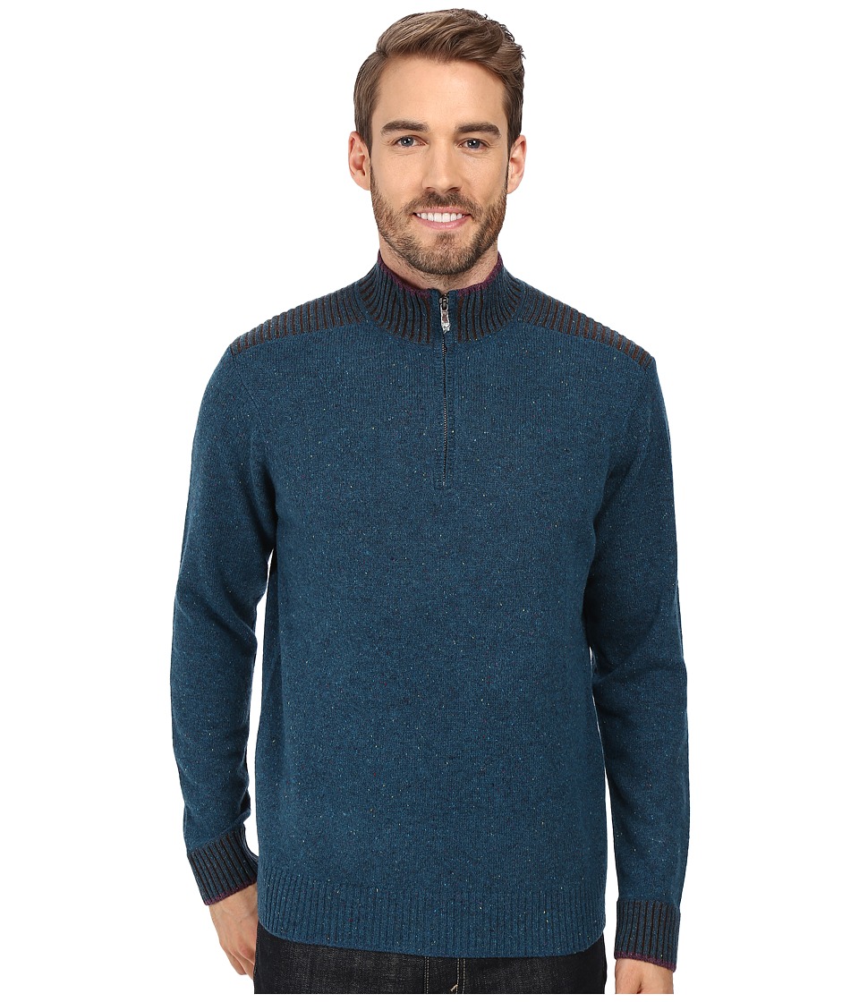 Robert Graham Terzo 1/2 Zip Sweater (Heather Teal) Men