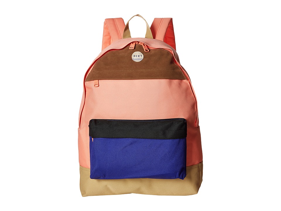 Roxy - Sugar Baby Color Block Backpack (Burnt Coral) Backpack Bags