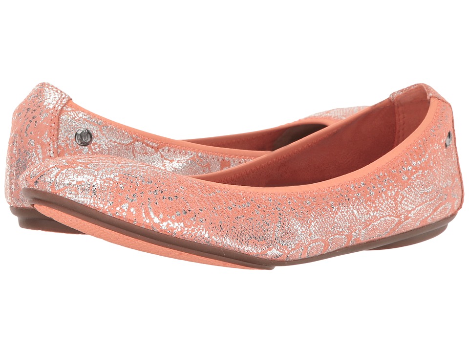 Hush Puppies Chaste Ballet (Peach Metallic Snake Suede) Women