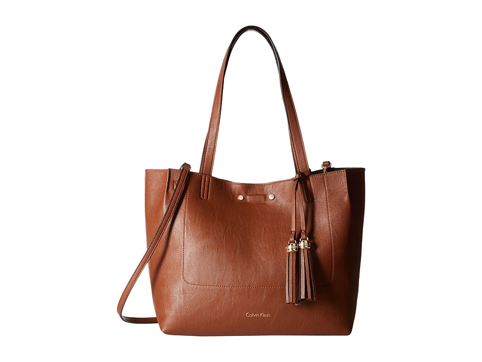 Calvin Klein - Pebble Tote (Luggage/Black) Tote Handbags