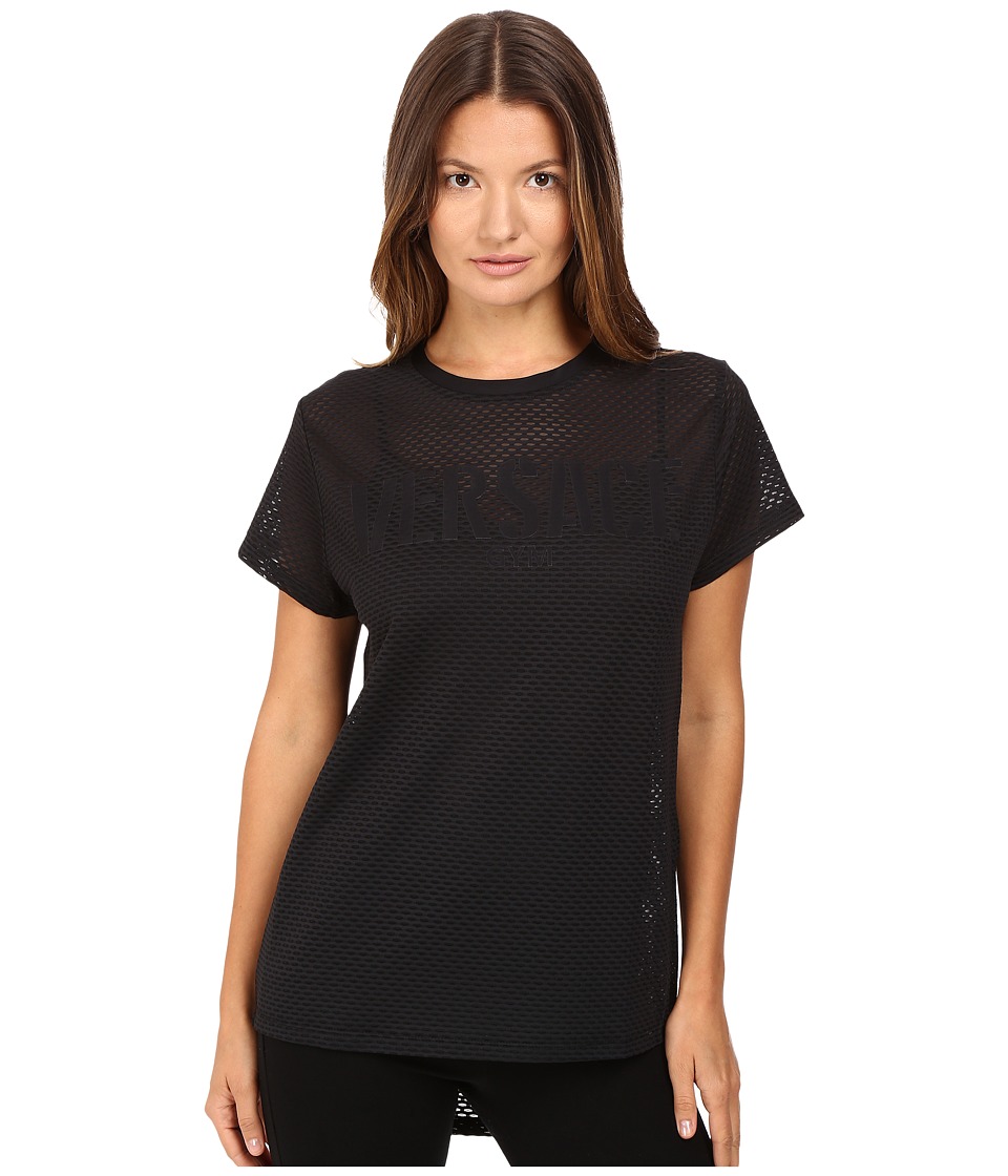 Versace Short Sleeve Mesh Tee (Nero) Women