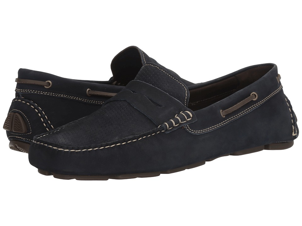 Johnston & Murphy Gibson Perfed Penny Driver (Navy Nubuck) Men