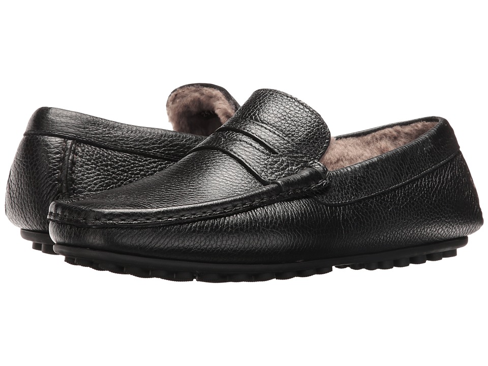 Massimo Matteo Freddo Geunine Lamb Lined Driver (Black) Men