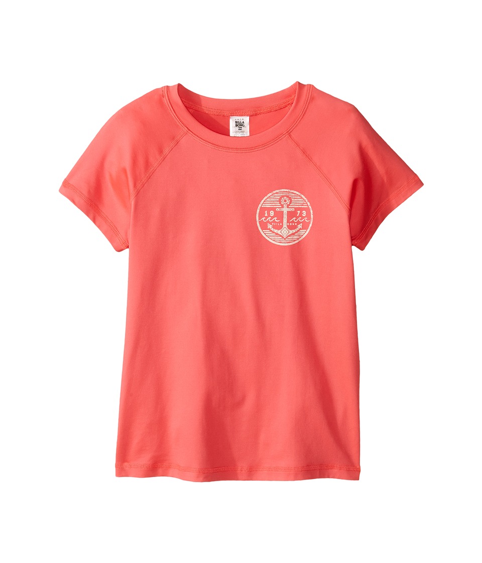 Billabong Kids Sol Searcher Short Sleeve Rashguard (Little Kids/Big Kids) (Tropical Punch) Girl
