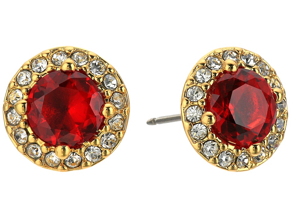 LAUREN Ralph Lauren - Treasure Trove Small Stone Stud Earrings (Red/Crystal/Gold) Earring