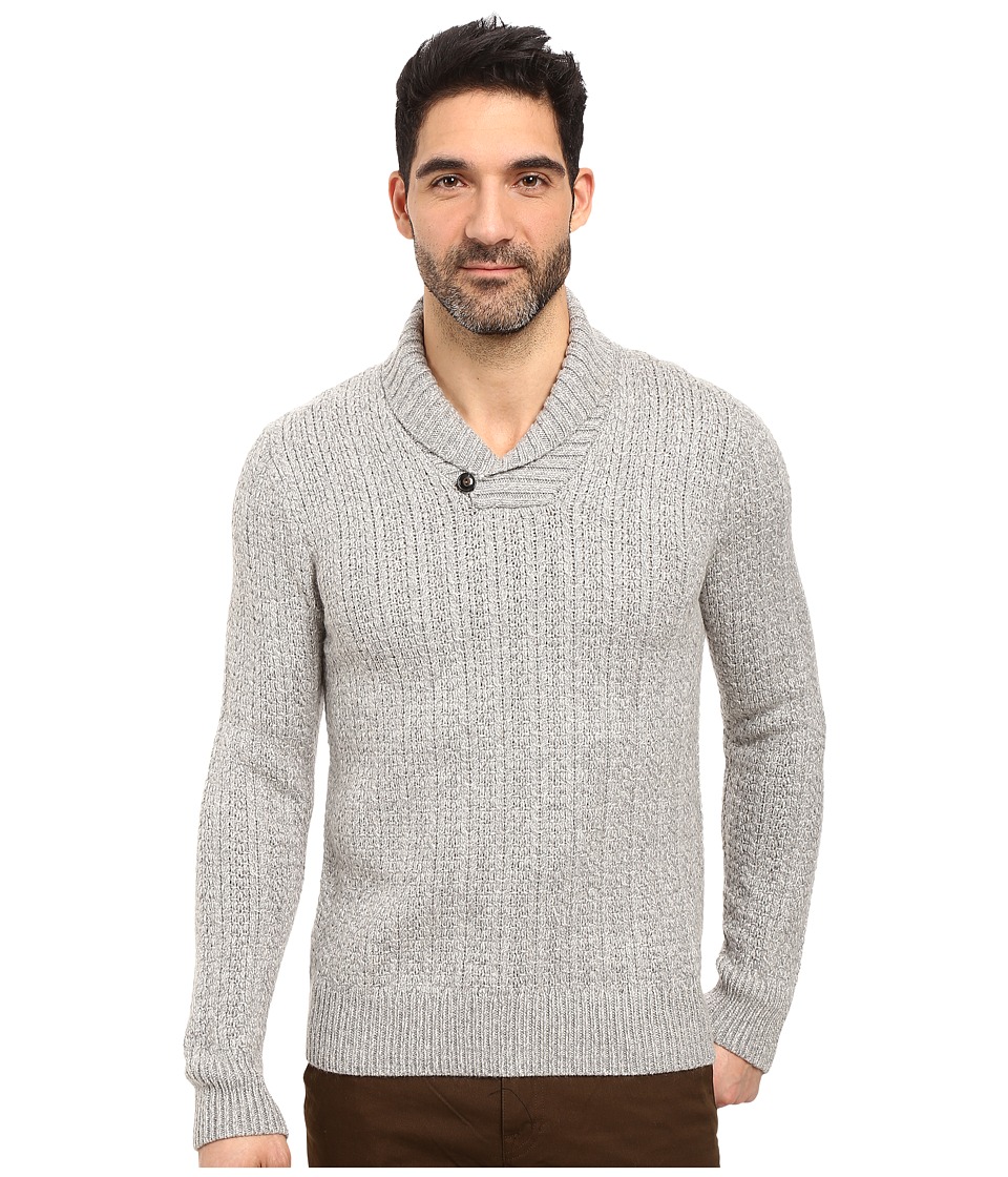 Lucky Brand Mountainia Marled Shawl Sweater (Heather Grey) Men