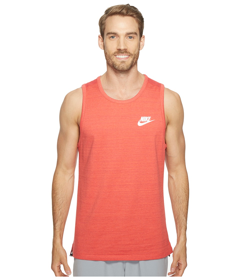 Nike Sportswear Advance 15 Tank (Track Red/Heather/White) Men