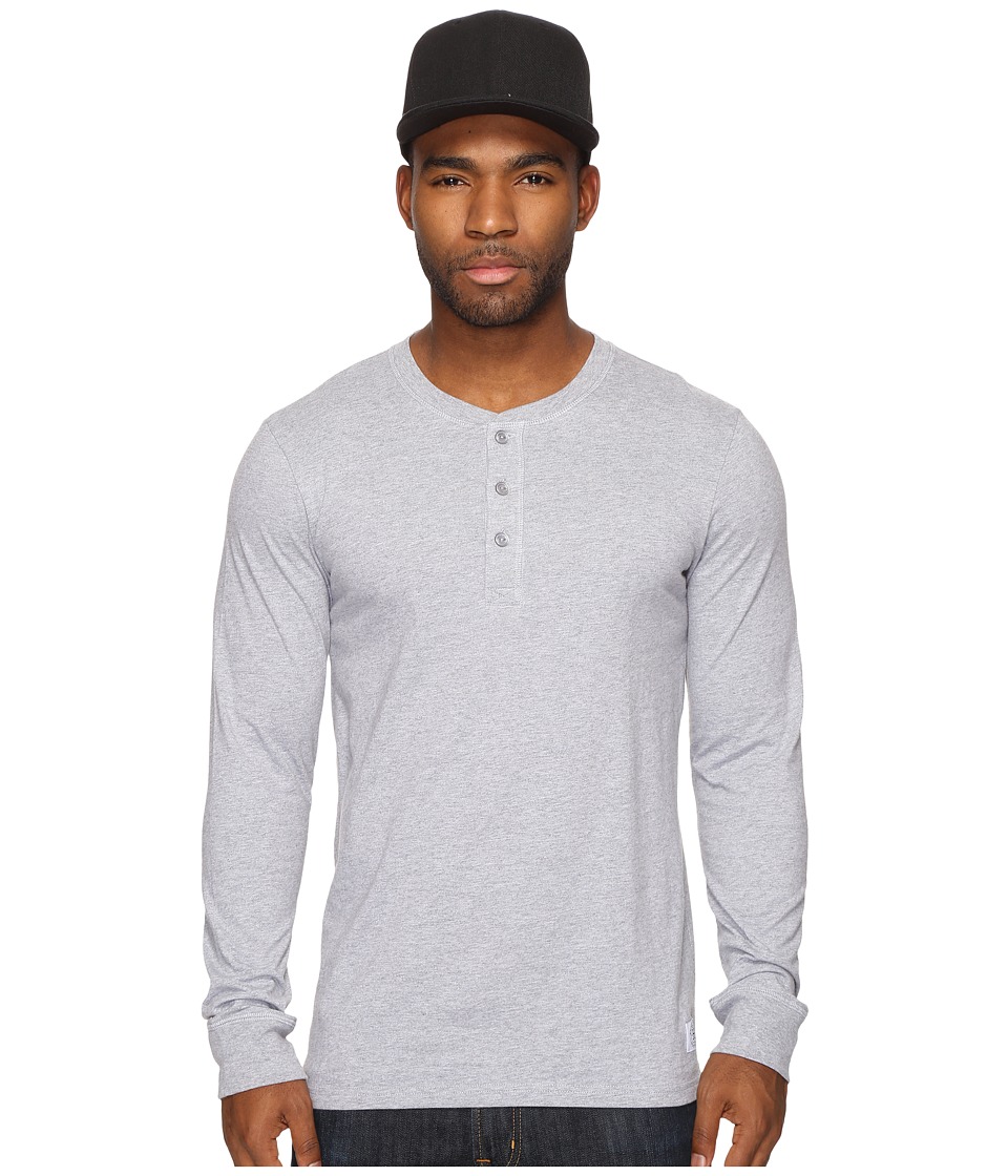 HUF Thompson Long Sleeve Henley (Grey Heather) Men