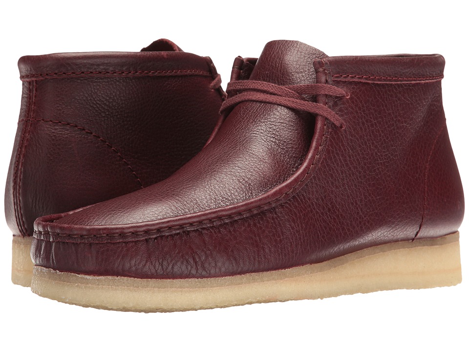 Clarks Wallabee Boot (Burgundy Tumbled Leather) Men
