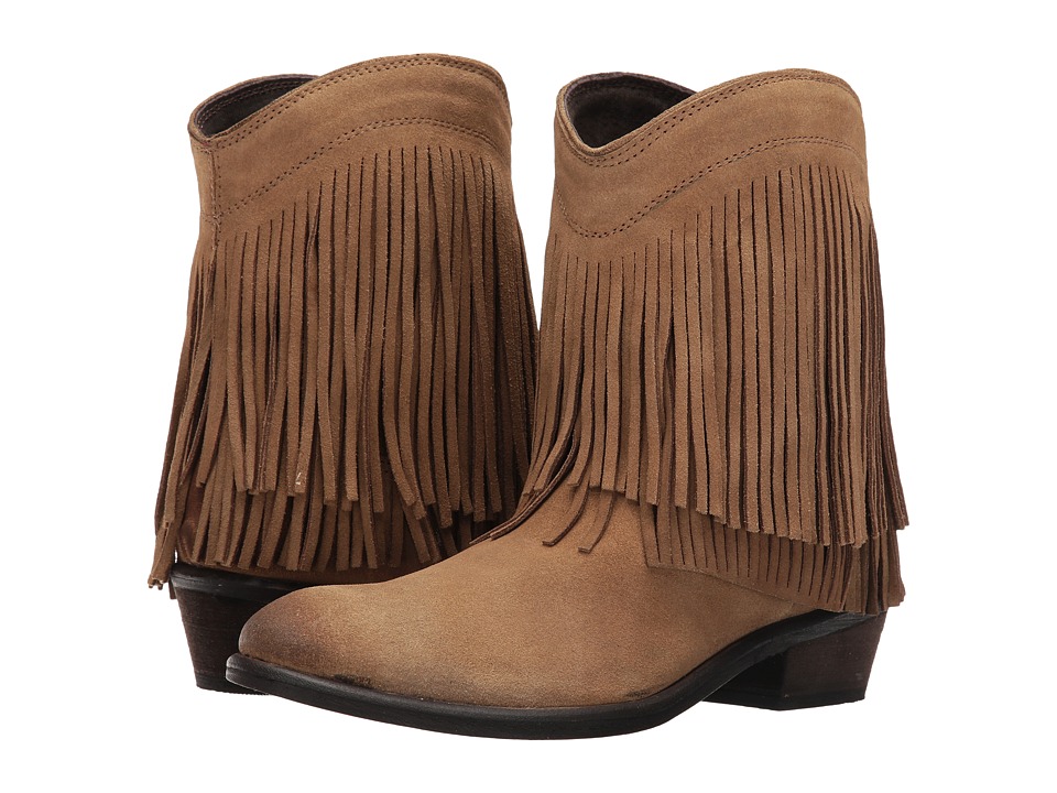 Roper Fringe Shorty (Tan Suede) Cowboy Boots