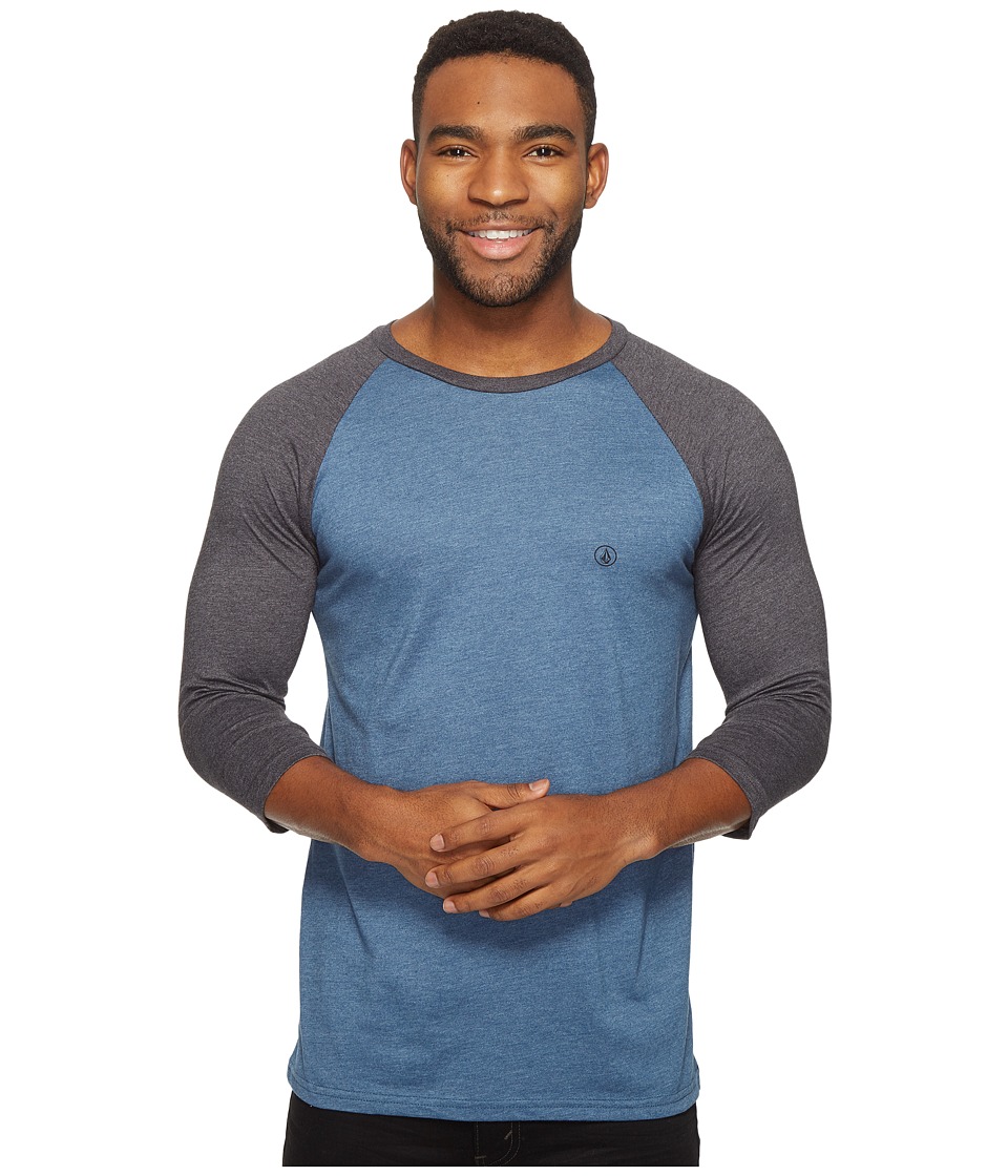 Volcom Solid Heather Raglan T-Shirt (Smokey Blue Heather) Men