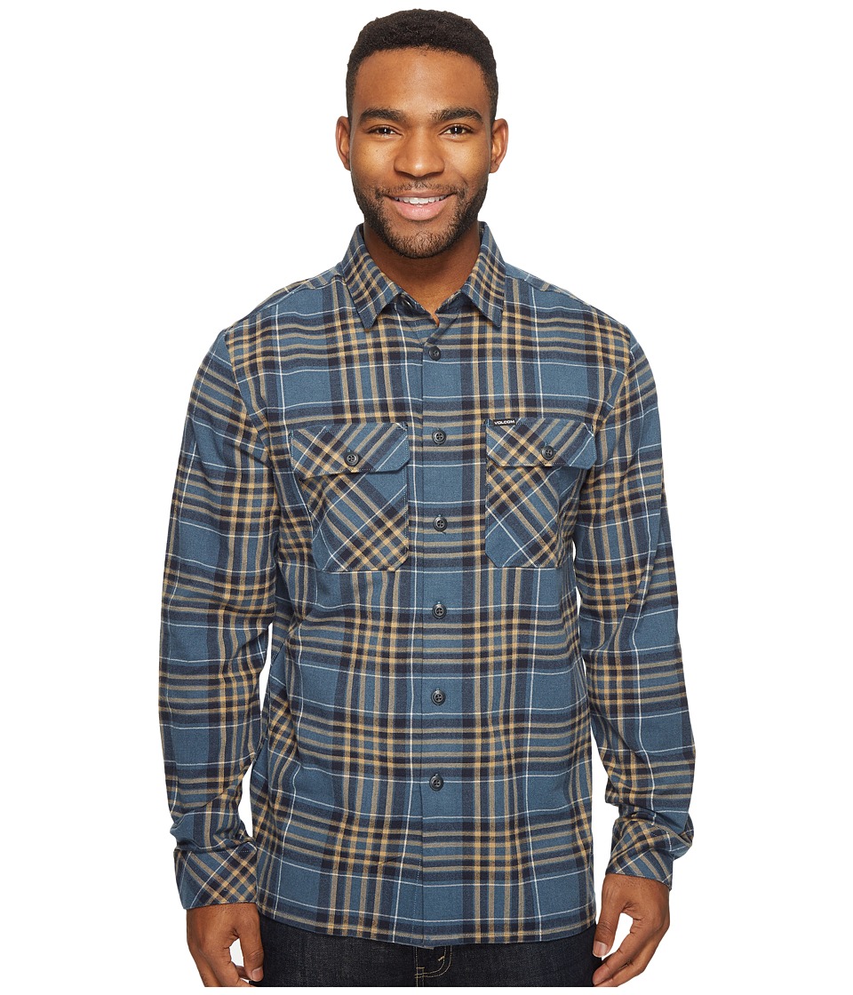Volcom - Jasper Long Sleeve Heavyweight Flannel (Air Force Blue) Men