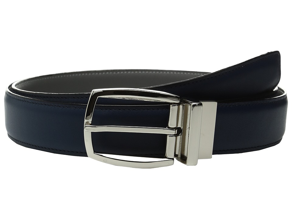 Torino Leather Co. 35mm Italian Soft Calf Reversable (Navy/Grey) Men