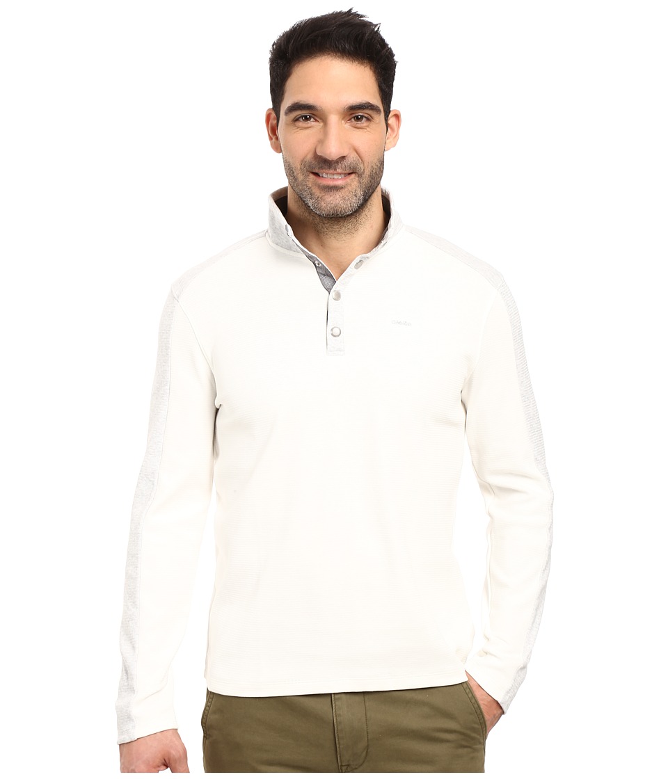 UPC 797762733030 product image for Calvin Klein - Long Sleeve Quarter Button Color Blocked Knit Shirt (Cool Gris He | upcitemdb.com