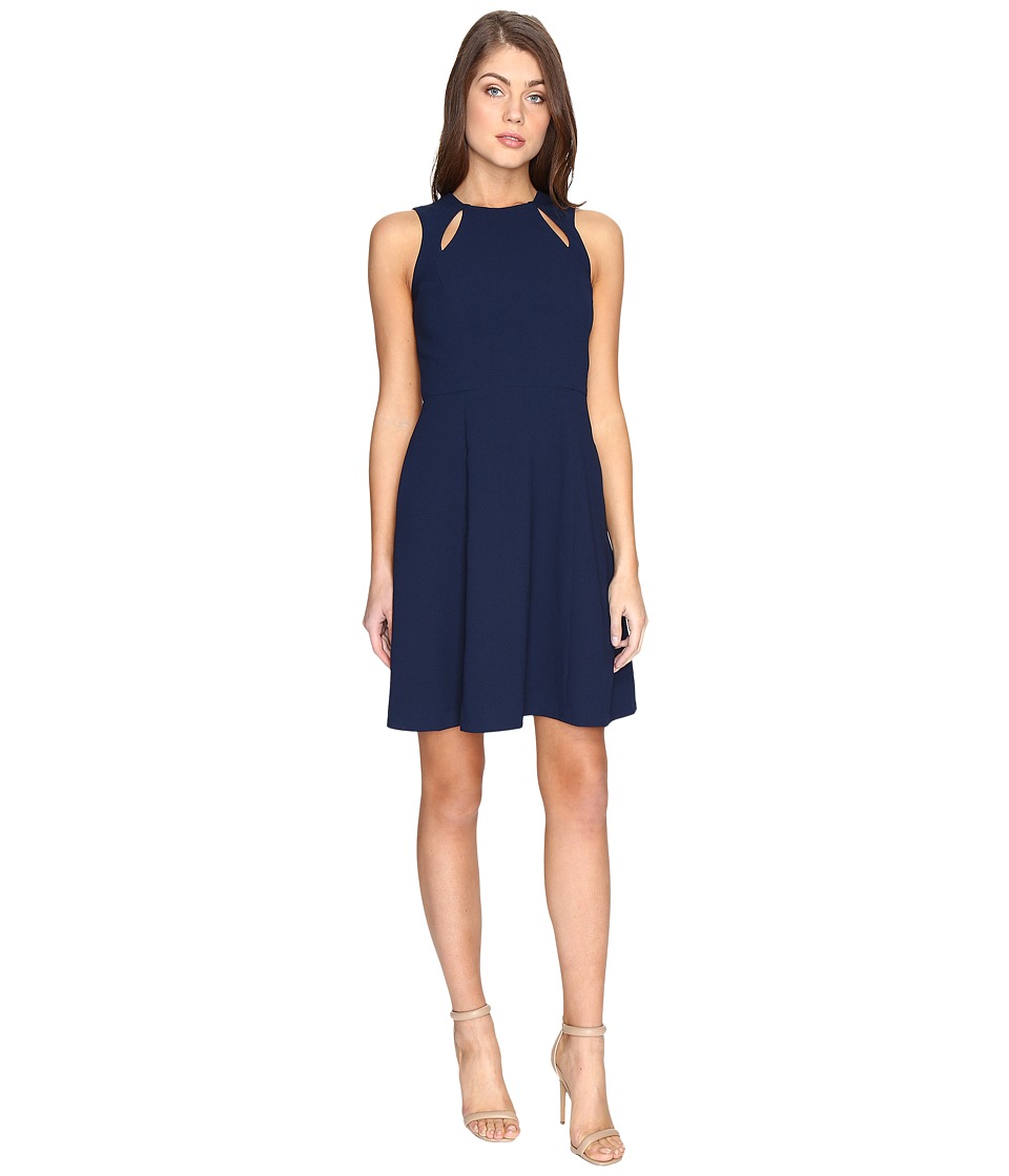 CATHERINE Catherine Malandrino Sleeveless Fit Flare with Cut Out (Georgian Navy) Women