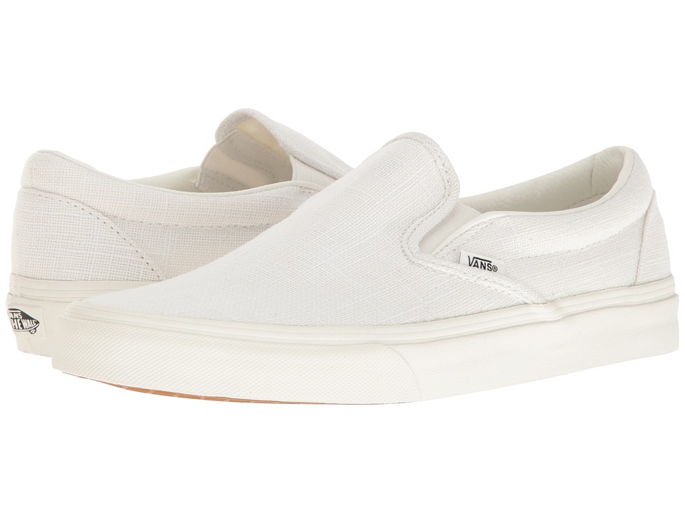 Vans Classic Slip-On ((Hemp Linen) Blanc De Blanc) Skate Shoes