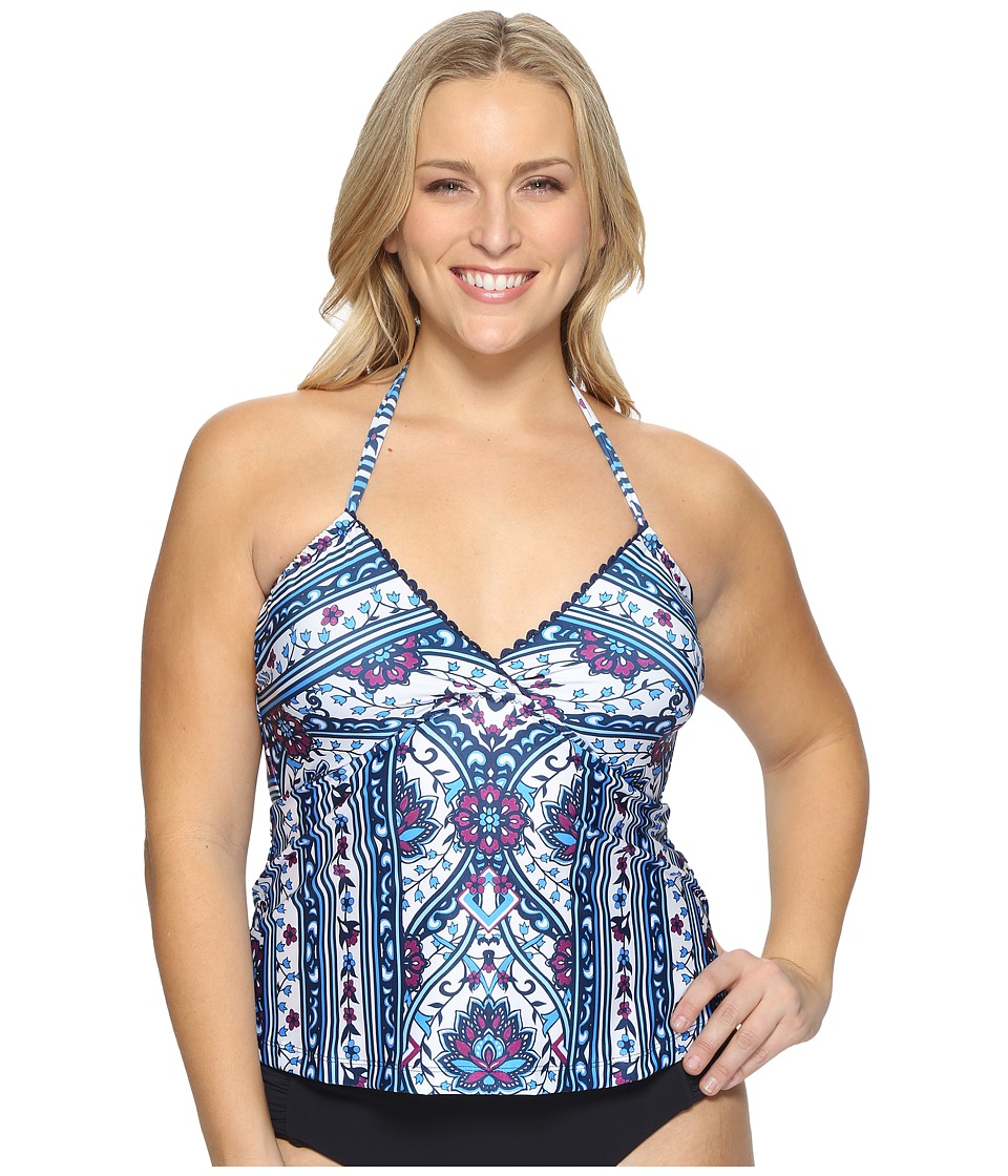 BECCA by Rebecca Virtue Plus Size Inspired Tankini Top (Multi) Women