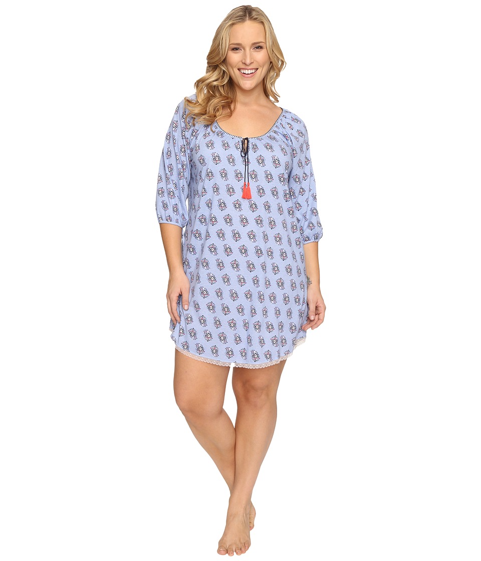 Lucky Brand - Plus Size Tassle Sleepshirt (Multi Tile Floral) Women