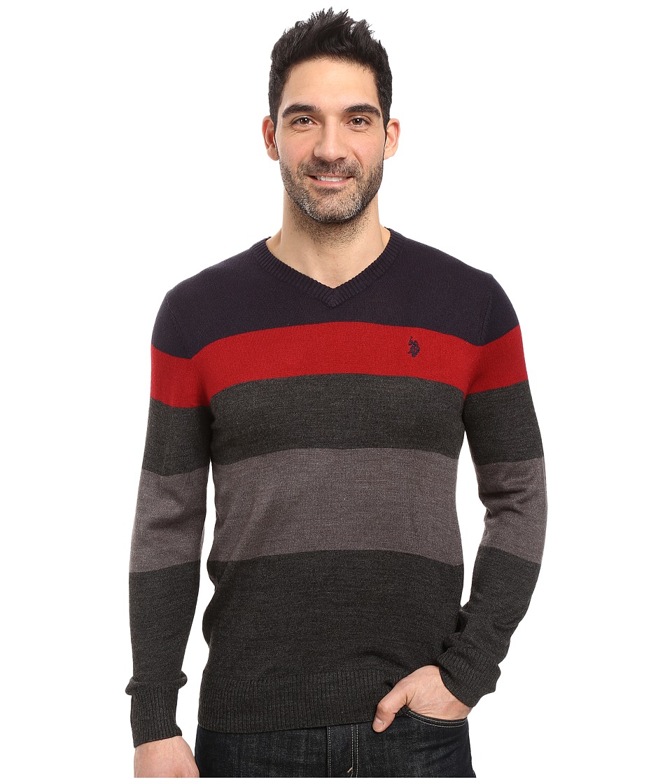 U.S. POLO ASSN. Stripe Vee Acrylic (Navy) Men
