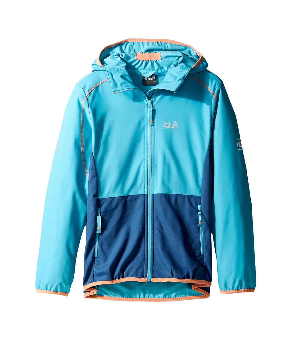 Jack Wolfskin Kids Turbulence Softshell Jacket (Little Kids/Big Kids) (Lake Blue) Girl