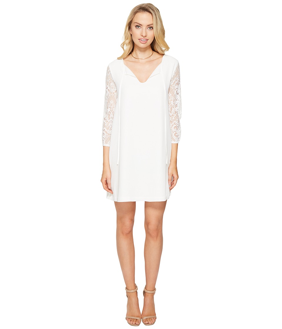 BB Dakota Helene Lace Sleeve Shift Dress (Ivory) Women