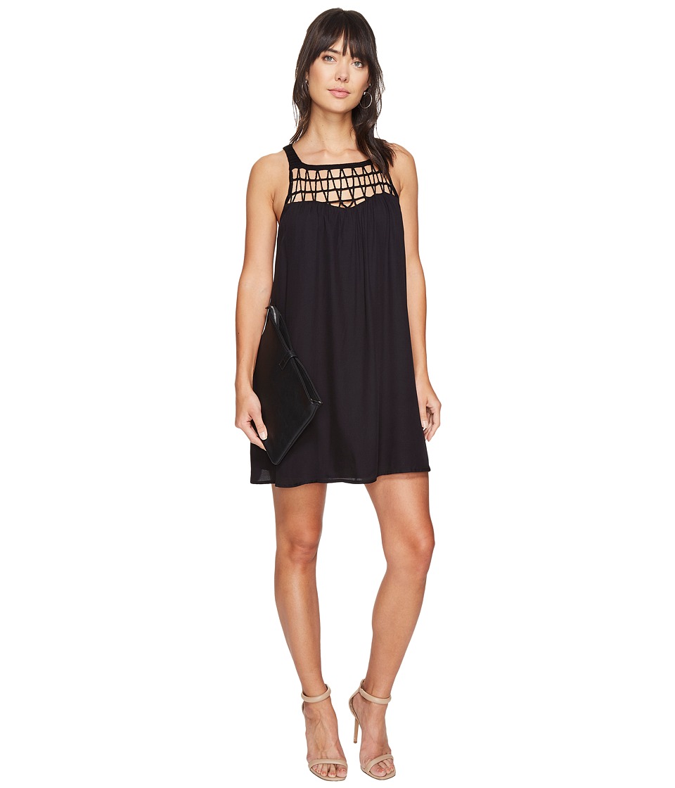 BB Dakota Astor Crochet Yoke Shift Dress (Black) Women