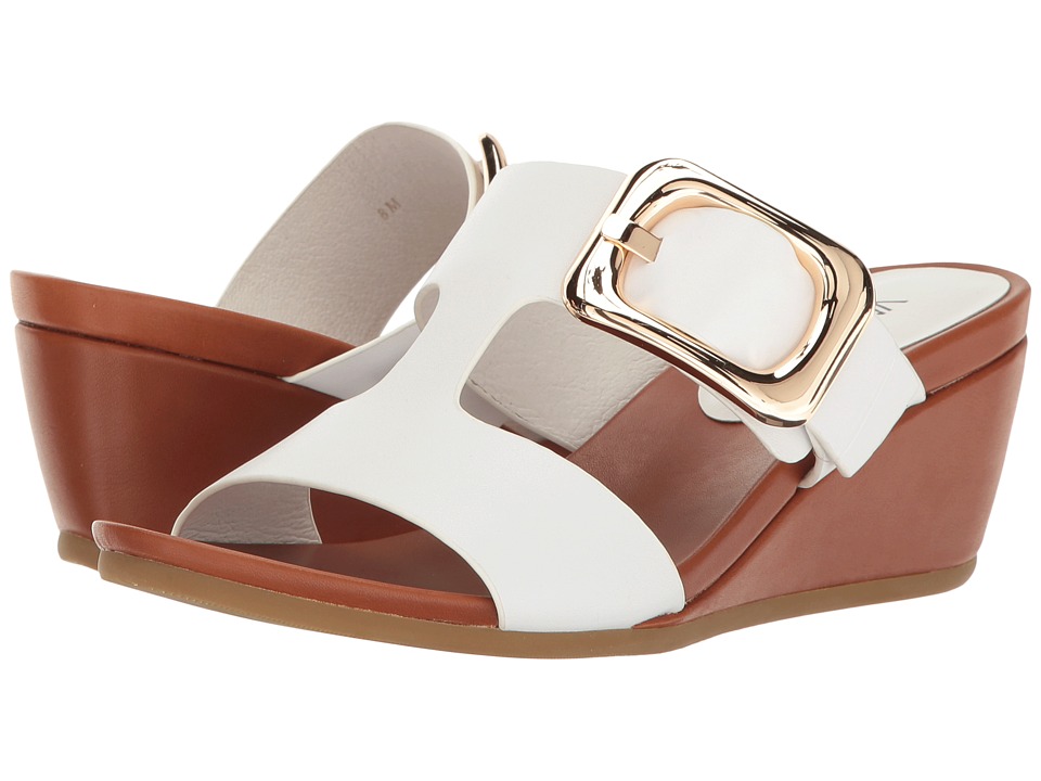 Vaneli Danel (White Nappa/Tan Super Calf/Gold Buckle) Women
