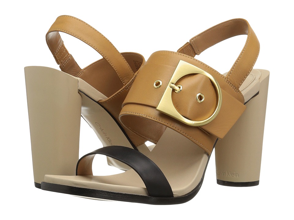 Calvin Klein Aliya (Black/Almond Tan Leather) Women