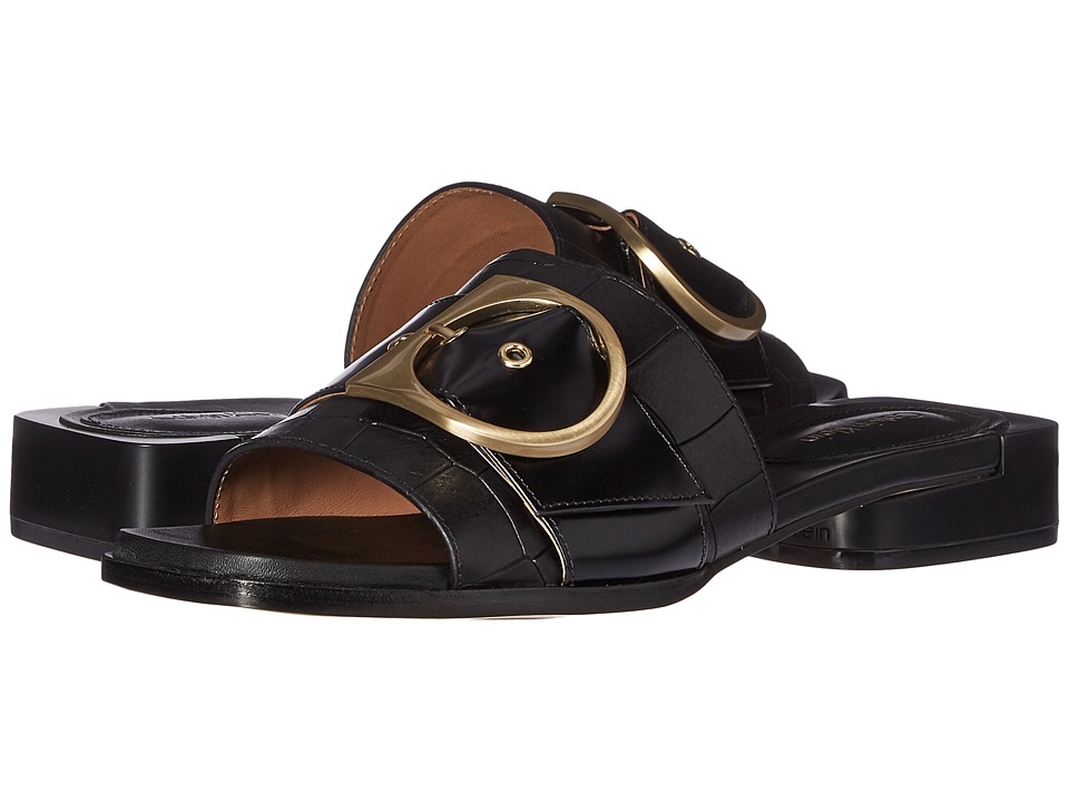 Calvin Klein Anthea (Black Croc Embossed Leather) Women