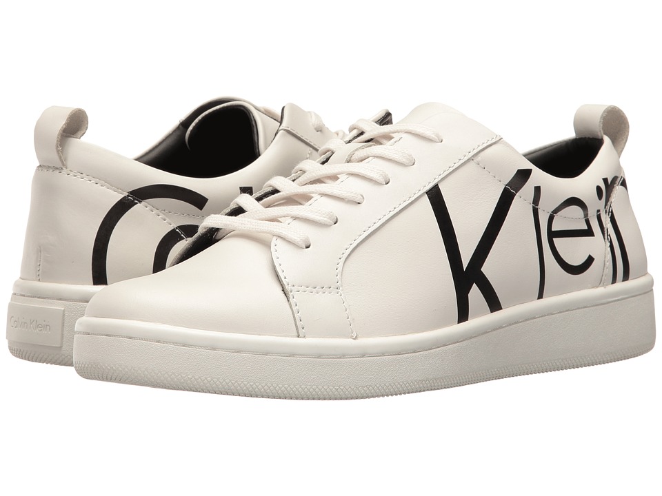 Calvin Klein Danya (White/Black Logo Print Leather) Women