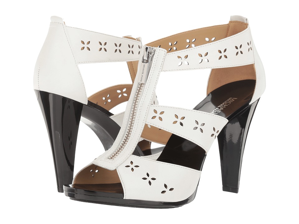 MICHAEL Michael Kors Berkley Floral T-Strap (Optic White Vachetta) Women
