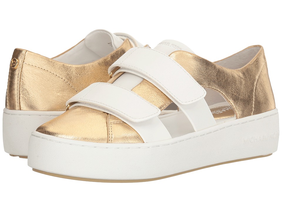 MICHAEL Michael Kors Beckett Sneaker (Pale Gold/White Metallic Nappa/Vachetta) Women