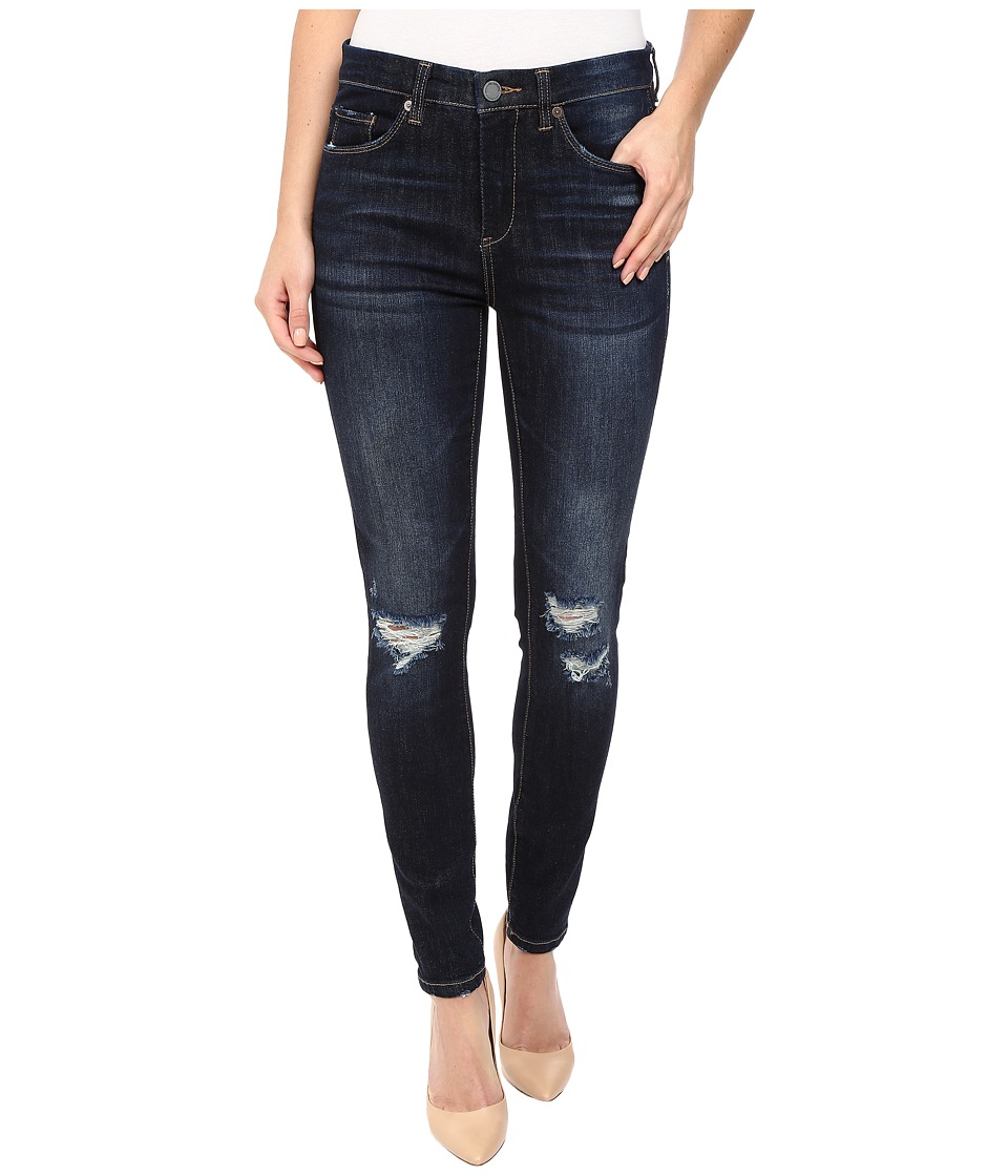 Blank NYC Mid-Rise Distressed Blue Skinny in Fully Loaded (Fully Loaded) Women