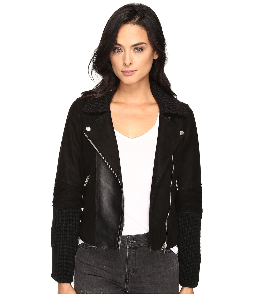 Blank NYC Suede and Cable Sweater Moto Jacket in Mix and Match (Mix/Match) Women