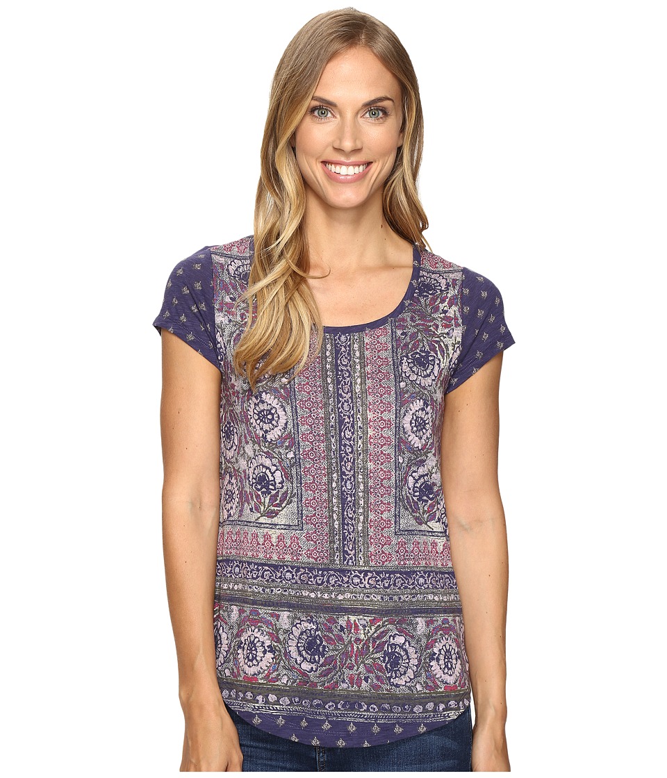 Lucky Brand Painted Border Tee (Blue Multi) Women