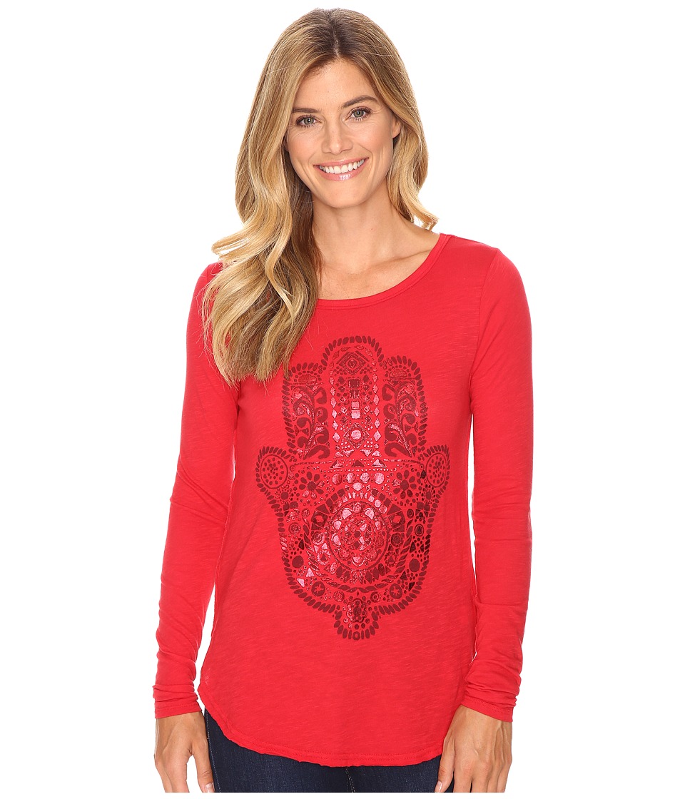 Lucky Brand Hamsa Hand Tee (Tango Red) Women
