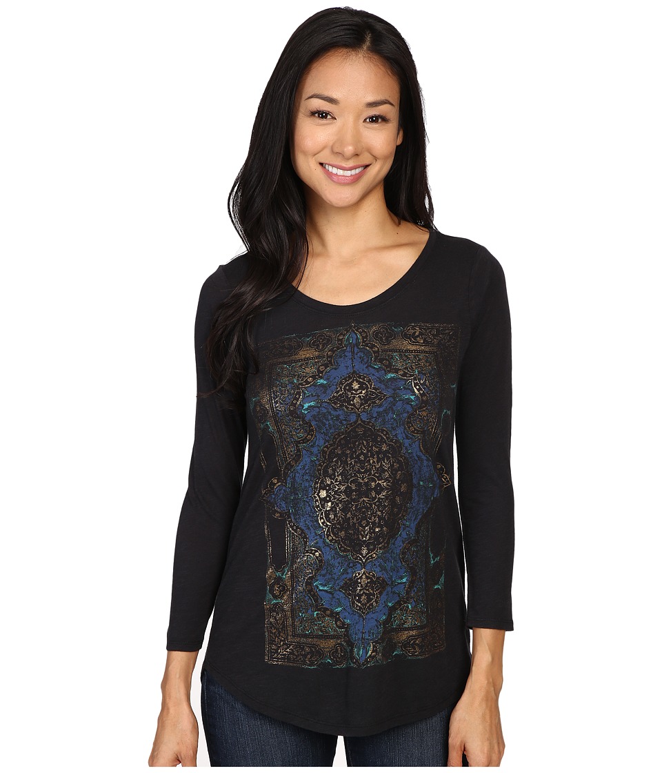 Lucky Brand Watercolor Exploded Rug Tee (Jet Black) Women