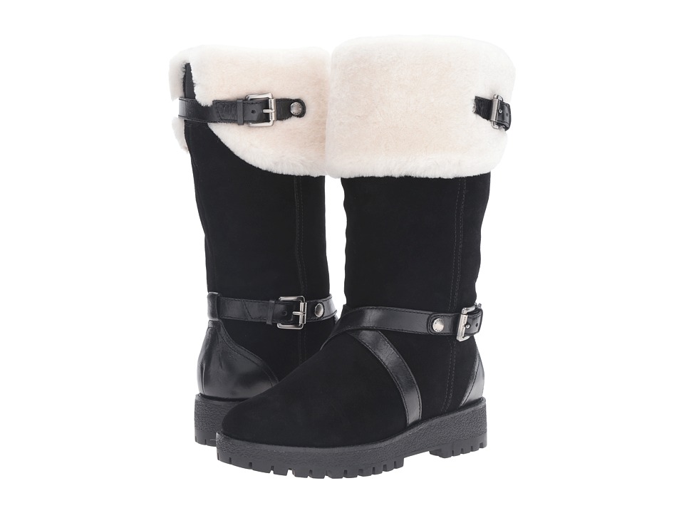 MICHAEL Michael Kors Fawn Boot (Black Sport Suede/Distressed Vachetta/Real Shearling) Women