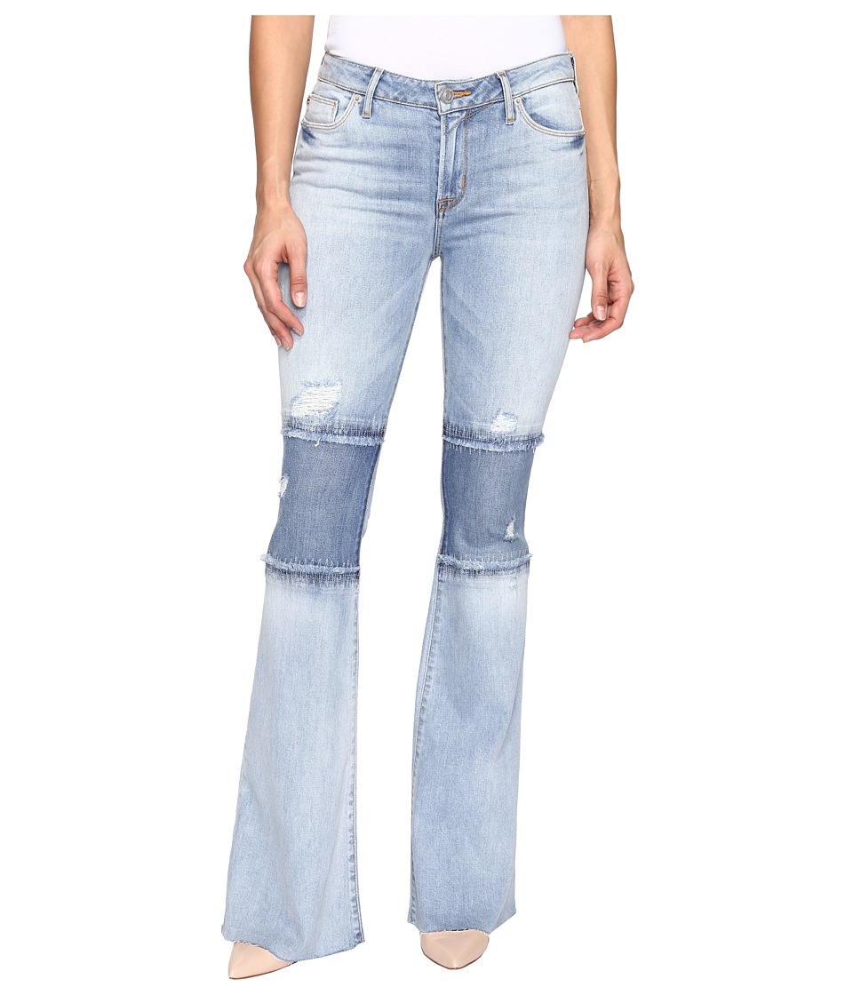 Hudson Custom Mia Five-Pocket Mid-Rise Flare Raw Hem in Royal Delta (Royal Delta) Women