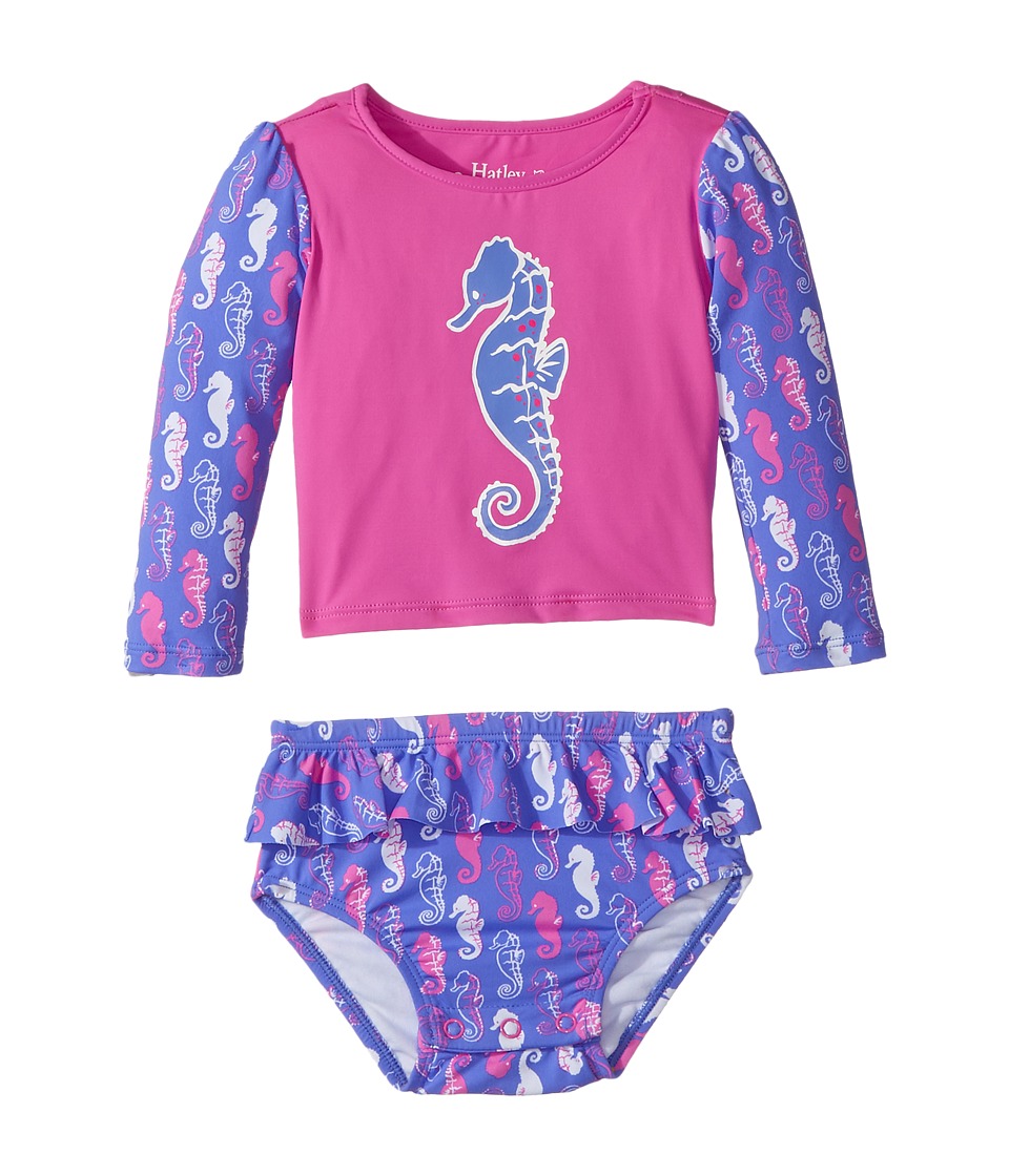 Hatley Kids Sea Horse Rashguard Set (Infant) (Purple) Girl