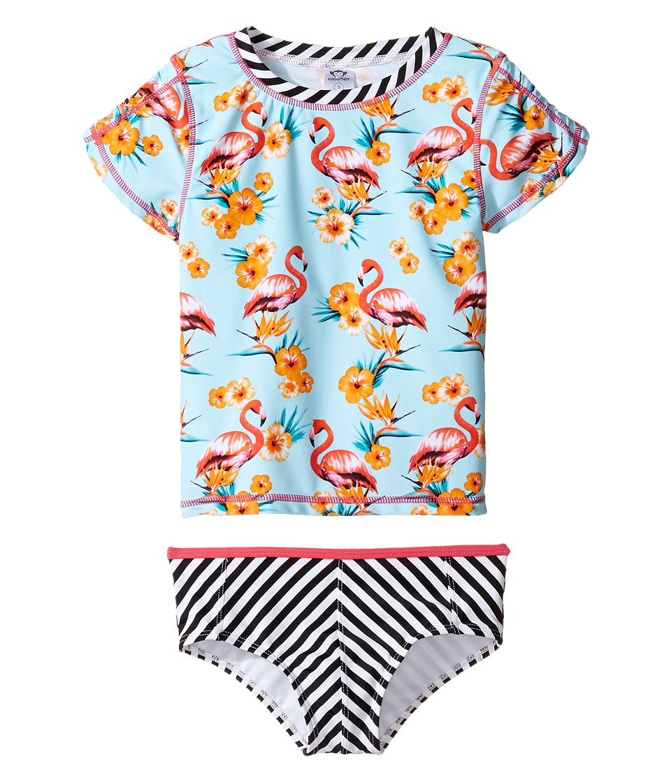 Appaman Kids Tahiti Rashguard Set w/ SPF 50 Cover-Up (Toddler/Little Kids/Big Kids) (Flamingo) Girl
