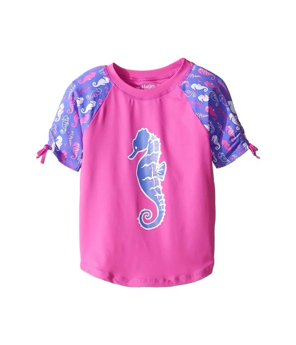 Hatley Kids Sea Horses Short Sleeve Rashguard (Toddler/Little Kids/Big Kids) (Pink) Girl