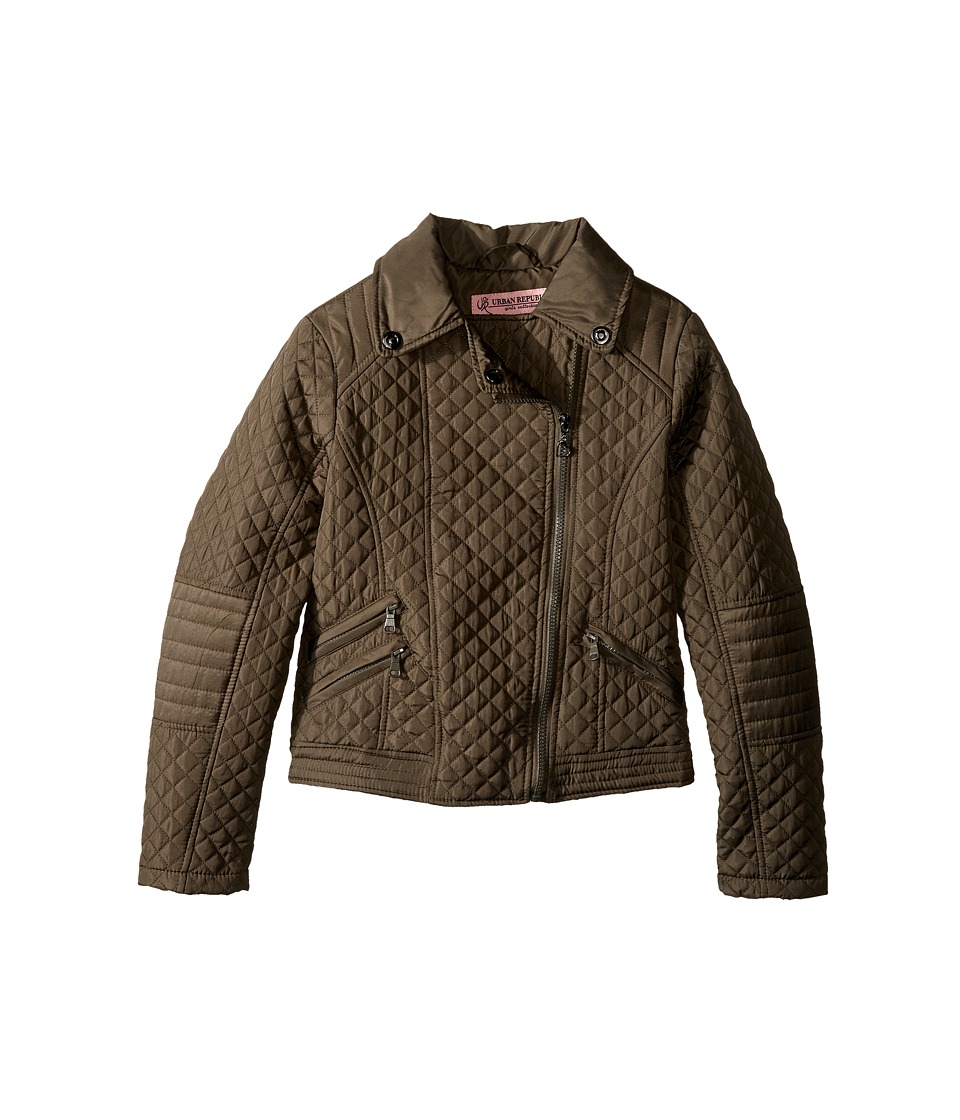 Urban Republic Kids Moto Thinfill Quilted Jacket (Little Kids/Big Kids) (Olive) Girl