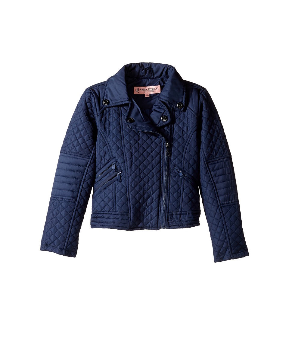 Urban Republic Kids Moto Thinfill Quilted Jacket (Little Kids/Big Kids) (Navy) Girl