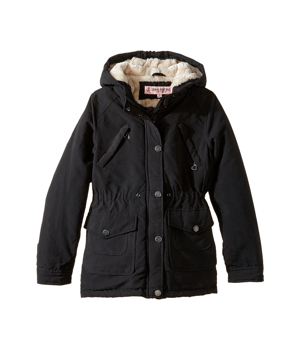 Urban Republic Kids Peach-Finish Microfiber Jacket (Little Kids/Big Kids) (Black) Girl