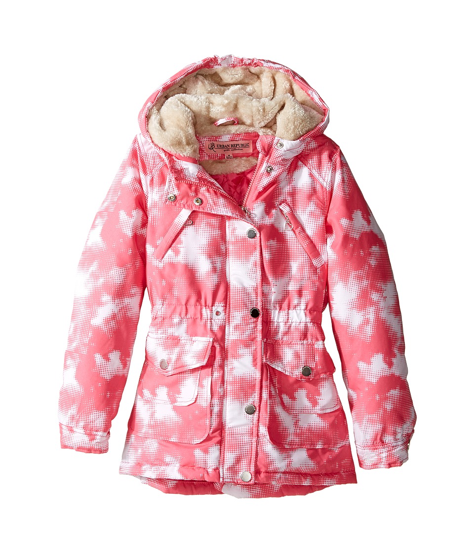 Urban Republic Kids Peach-Finish Microfiber Jacket (Little Kids/Big Kids) (Pink/White) Girl