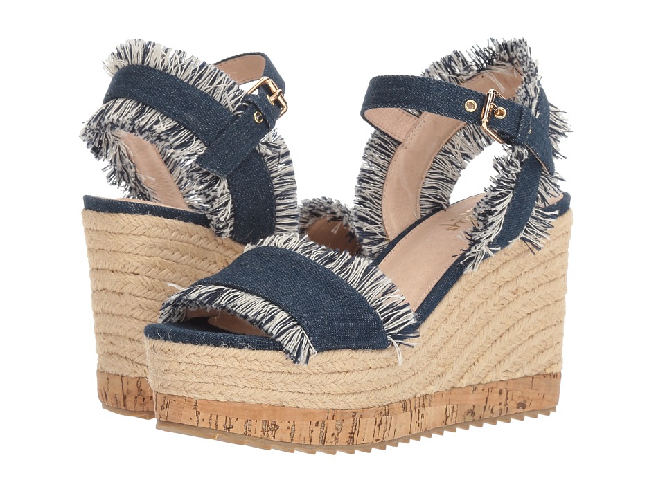 Shellys London Daphne Wedge (Denim Fabric) Women